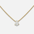 INS Minimalist Small Waterdrop Oval Pendant Necklace Stainless Steel 18K Gold Color Cubic Zirconia Collar Necklace Fashion Gift